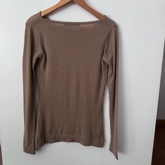 Comptoir Des Cotonniers flawed 100% cashmere sweater tan Size Small - Picture 9 of 11